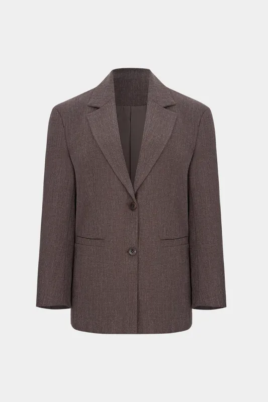 Notched Lapel Button Blazer sold by Micas