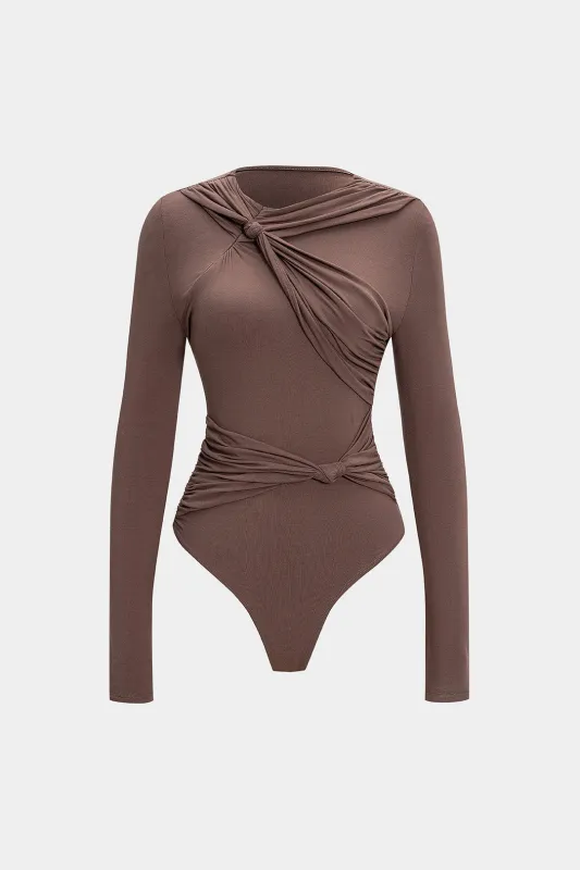 Ruched Twist Knot Long Sleeve Bodysuit sold by Micas