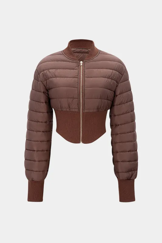 Patchwork Zipper Puffer sold by Micas