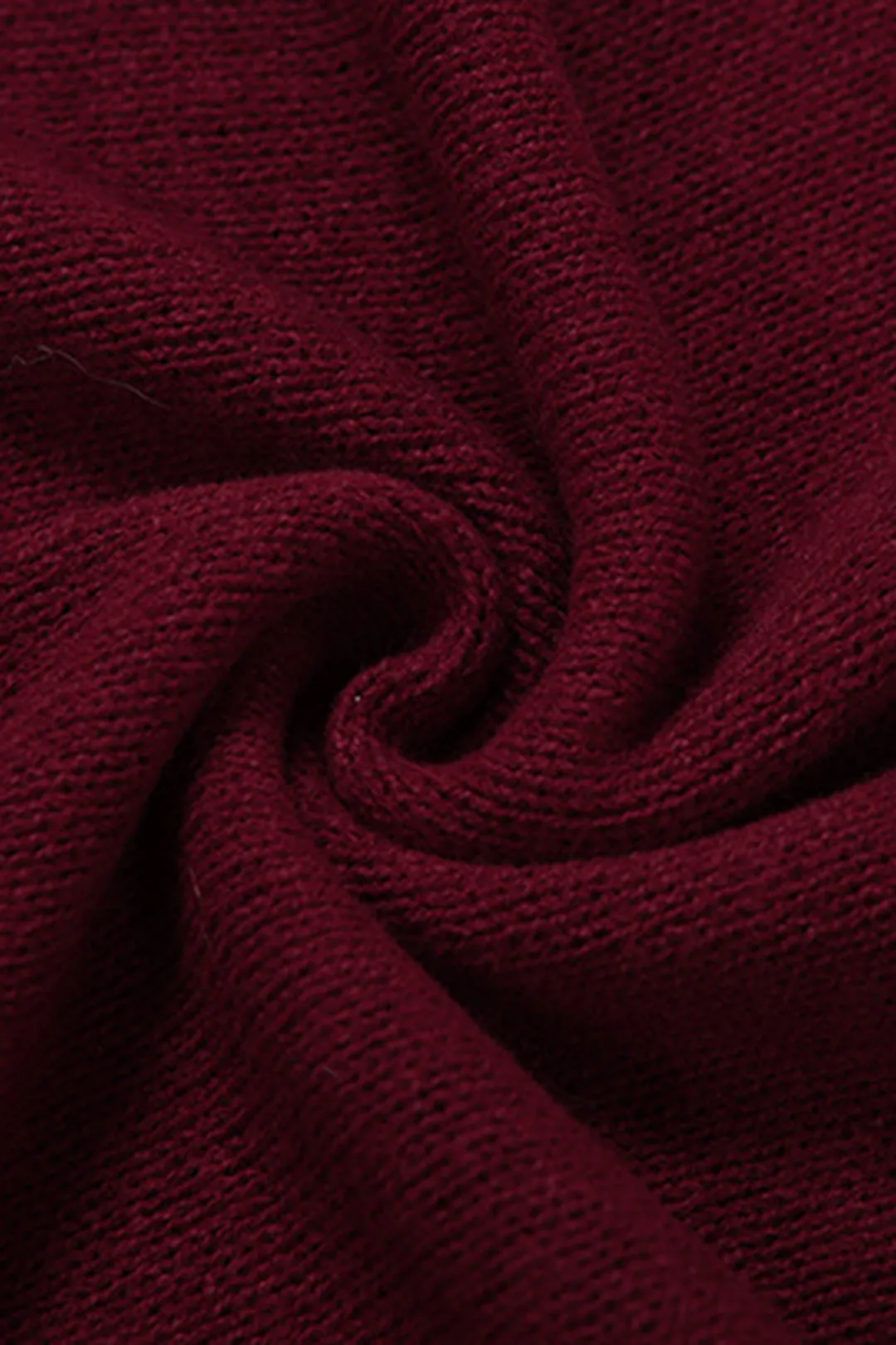 Knit Fringe Trim Deep V-Neck Long Sleeve Dress sold by Micas product image thumbnail 4