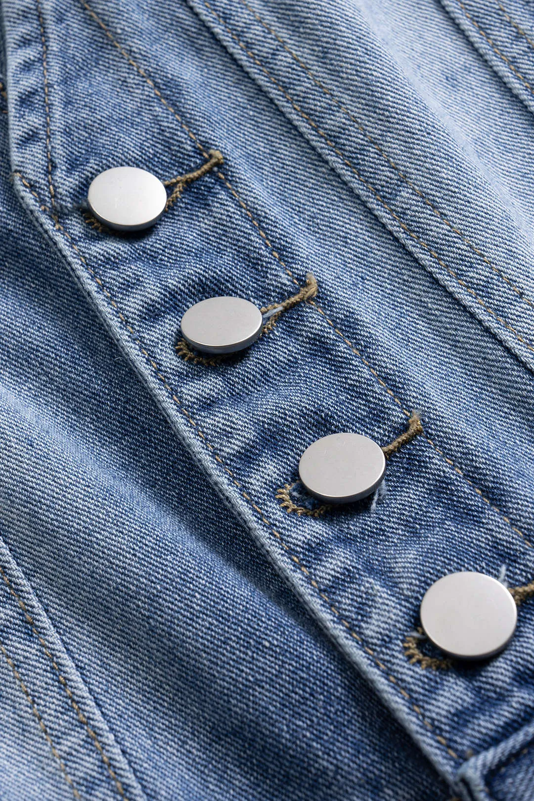 Denim V-Neck Sleeveless Jumpsuit sold by Micas product image thumbnail 3