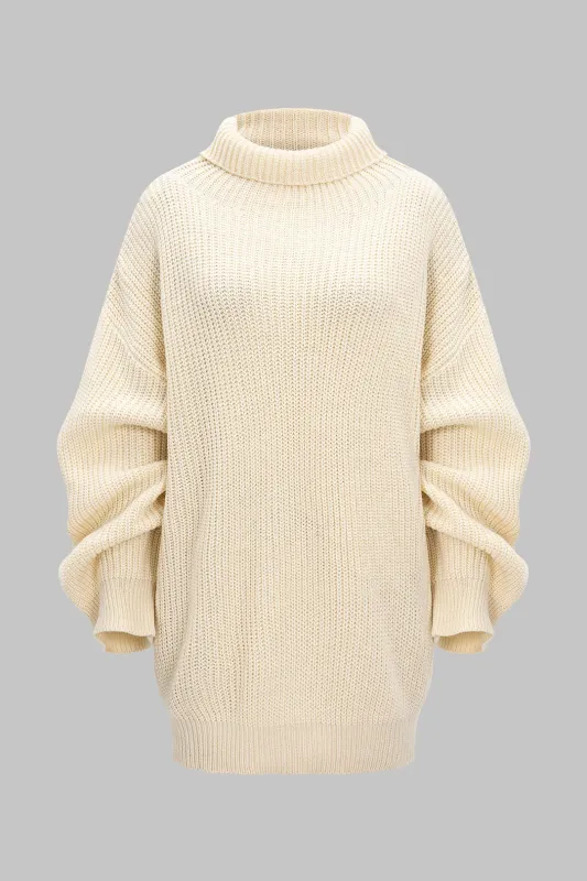 Knit Turtleneck Batwing Long Sleeve Dress sold by Micas