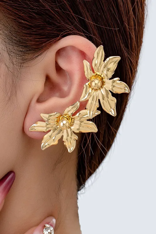 Metal Connected Flower Earrings sold by Micas
