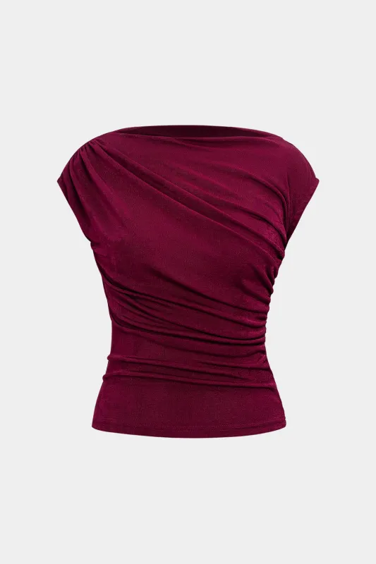 Ruched Round Neck Tank Top sold by Micas