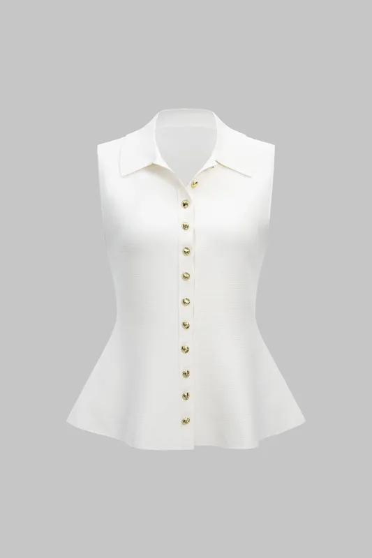 Knit Button Detail Vest sold by Micas