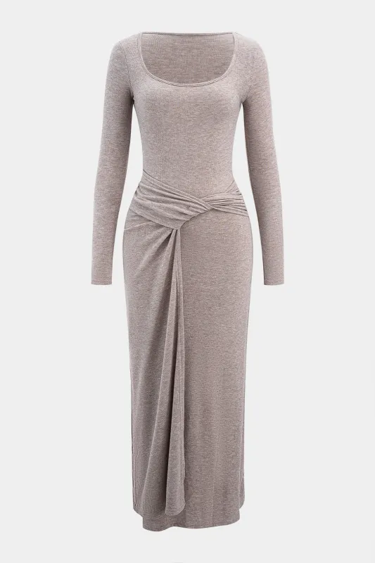 Twist Knot Long Sleeve Maxi Dress sold by Micas