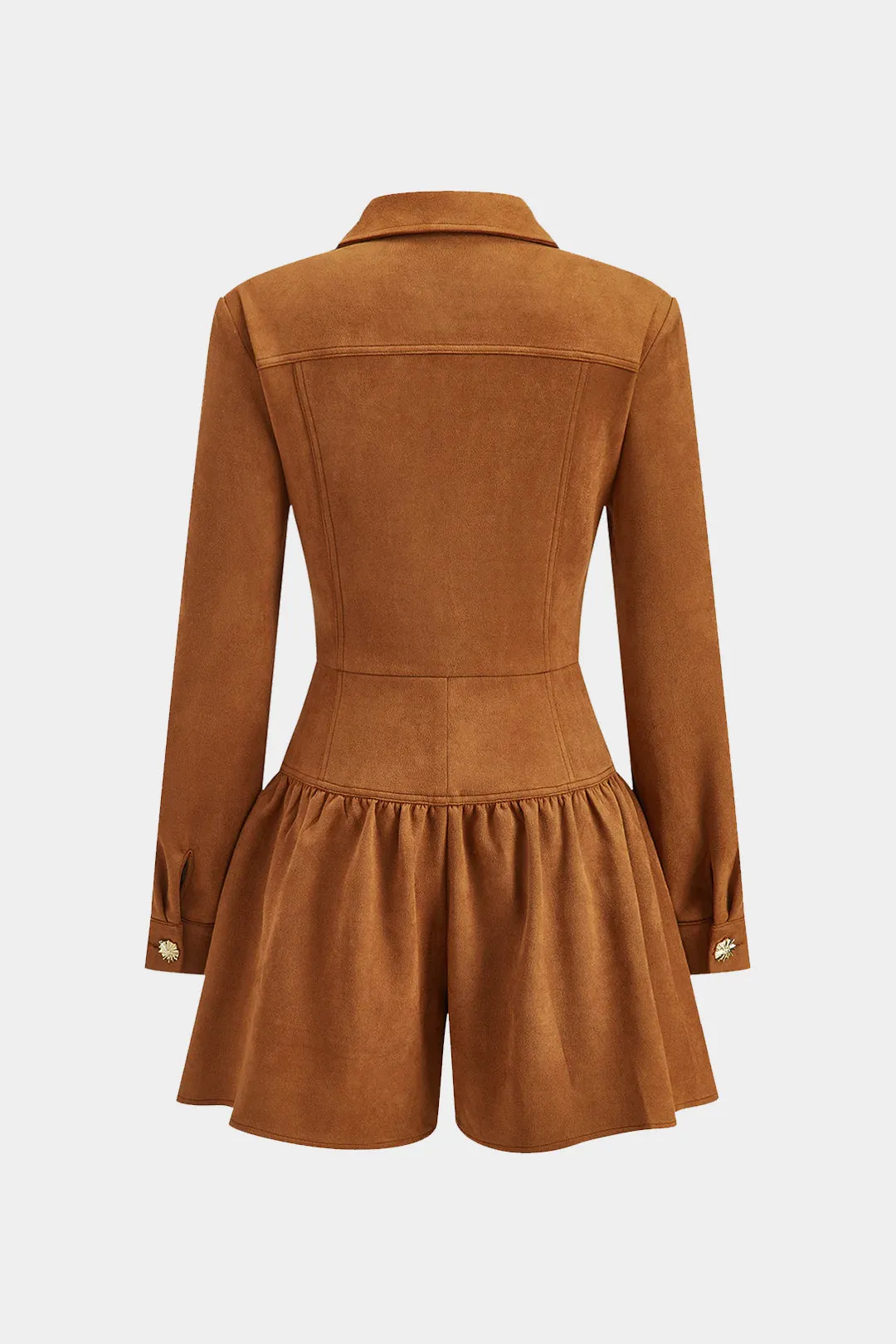 Suede Button Long Sleeve Jumpsuit sold by Micas product image thumbnail 2