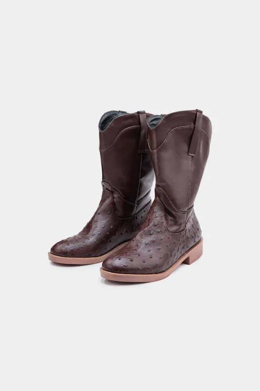 Texture Pointed Zipper Ankle Boots sold by Micas