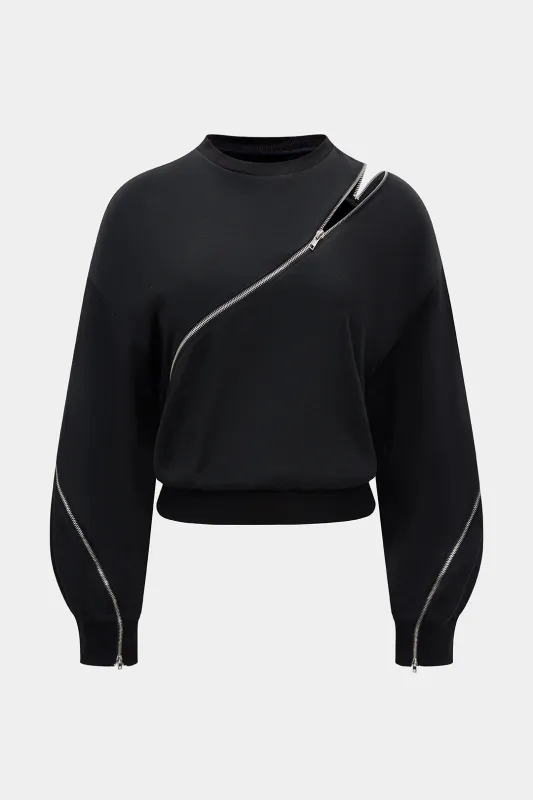 Round Neck Zipper Sweatshirt sold by Micas