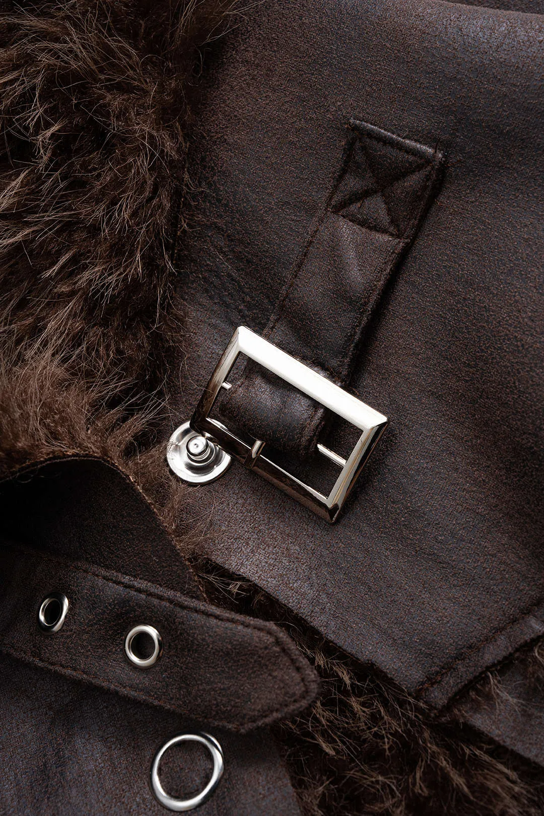 Faux Fur Patchwork Belted Jacket sold by Micas product image thumbnail 3