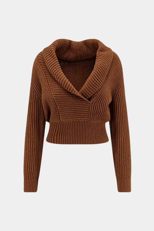 Knit V-Neck Ribbed Sweater Cardigan sold by Micas