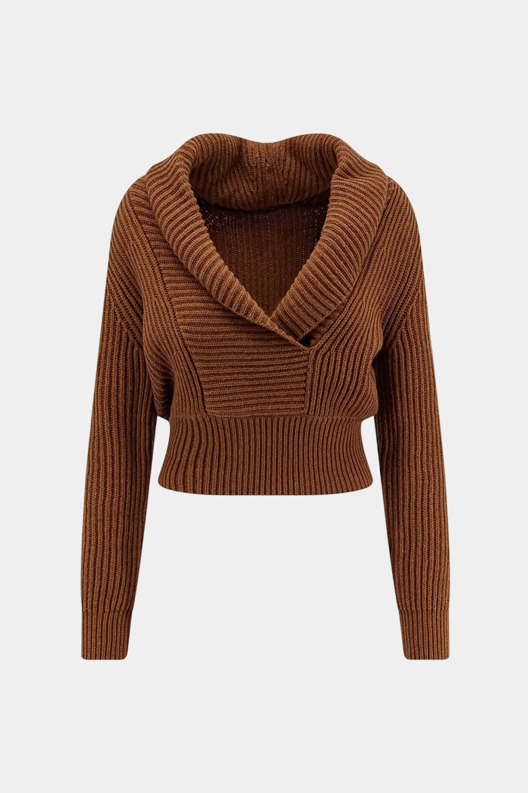 Knit V-Neck Ribbed Sweater Cardigan sold by Micas