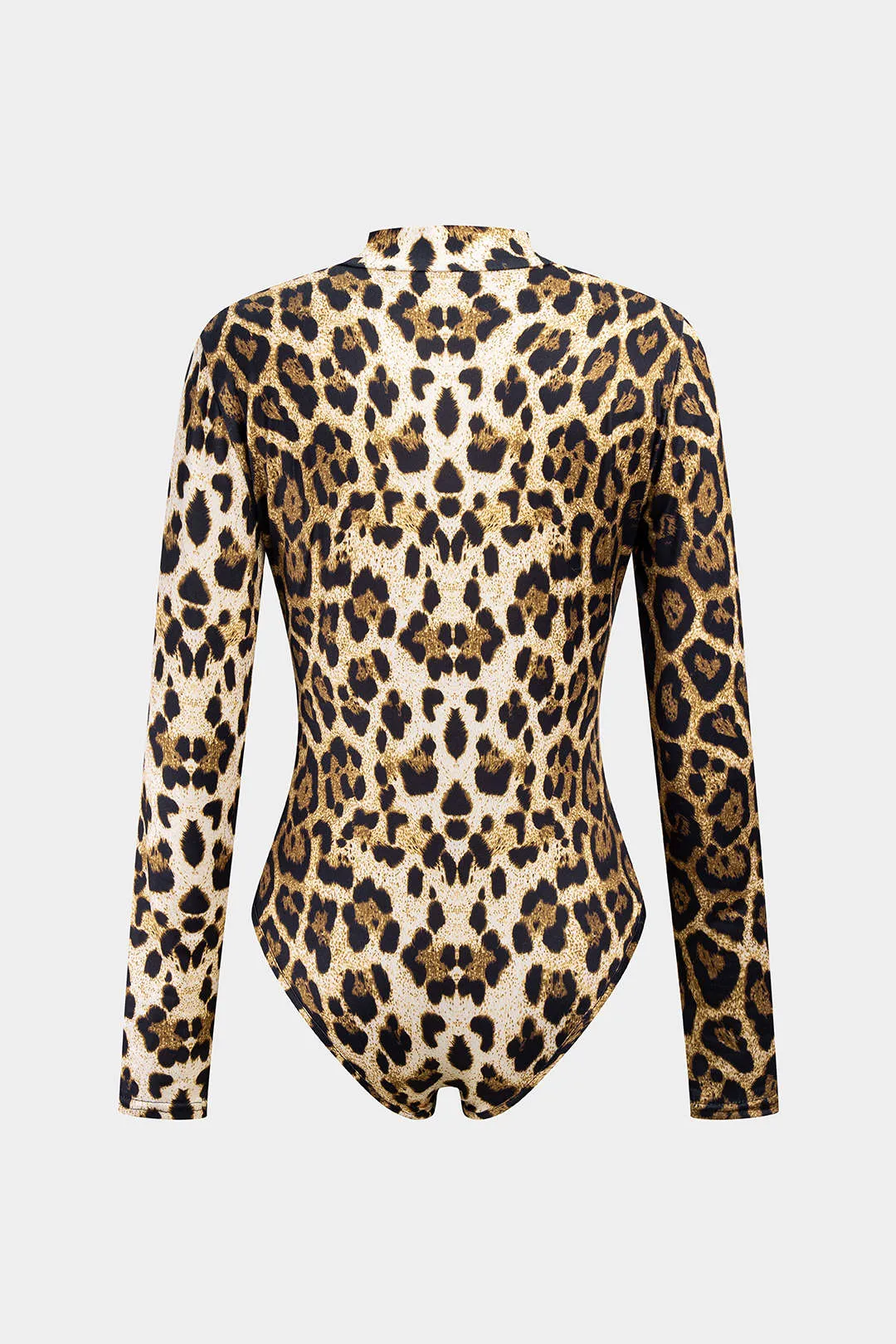 Leopard Print Mock Neck Long Sleeve Bodysuit sold by Micas product image thumbnail 2