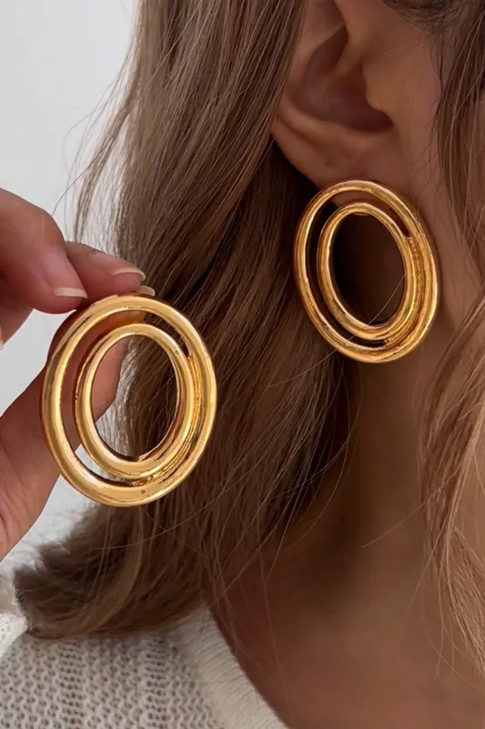 Geometric Hollow Circle Earrings sold by Micas