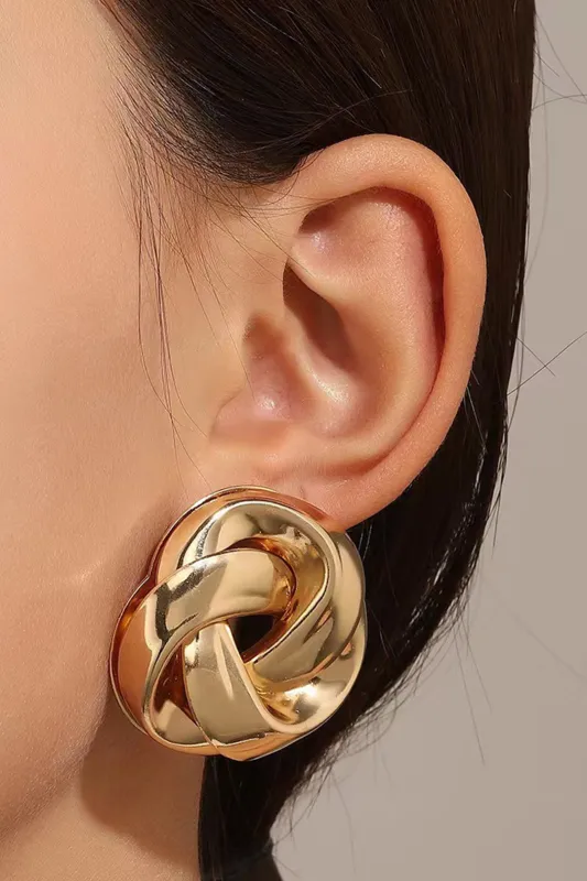 Alloy Geometric Twisted Earrings sold by Micas