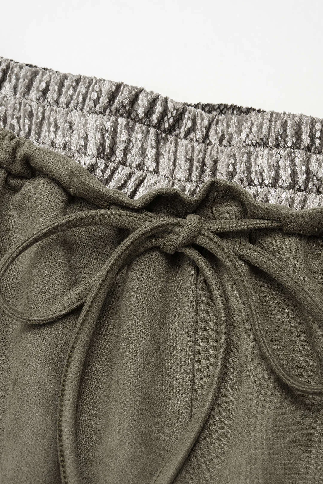 Snake Skin Print Suede Asymmetrical Sweatshirt And Drawstring Wide Leg Pants Set sold by Micas product image thumbnail 4