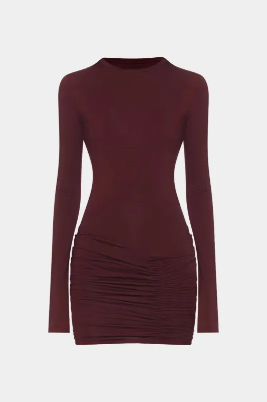 Ruched Long Sleeve Mini Dress sold by Micas