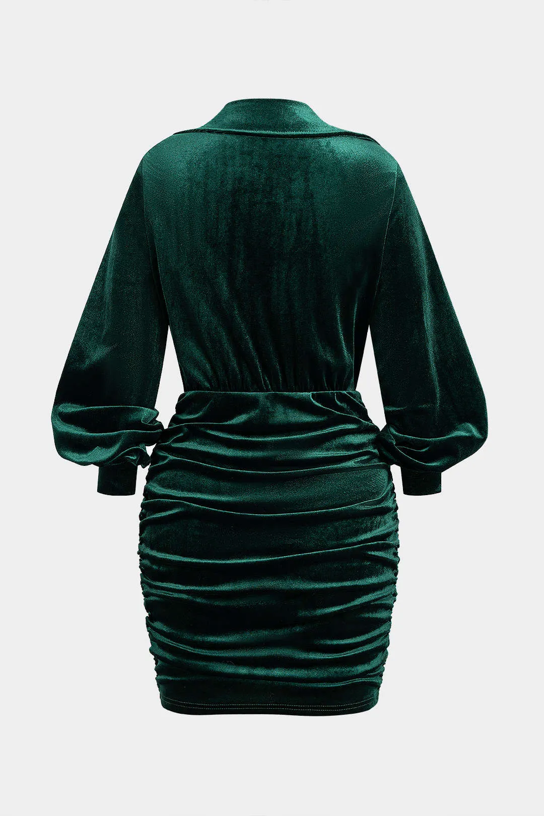 Draped Cowl Neck Velvet Long Sleeve Mini Dress sold by Micas product image thumbnail 2