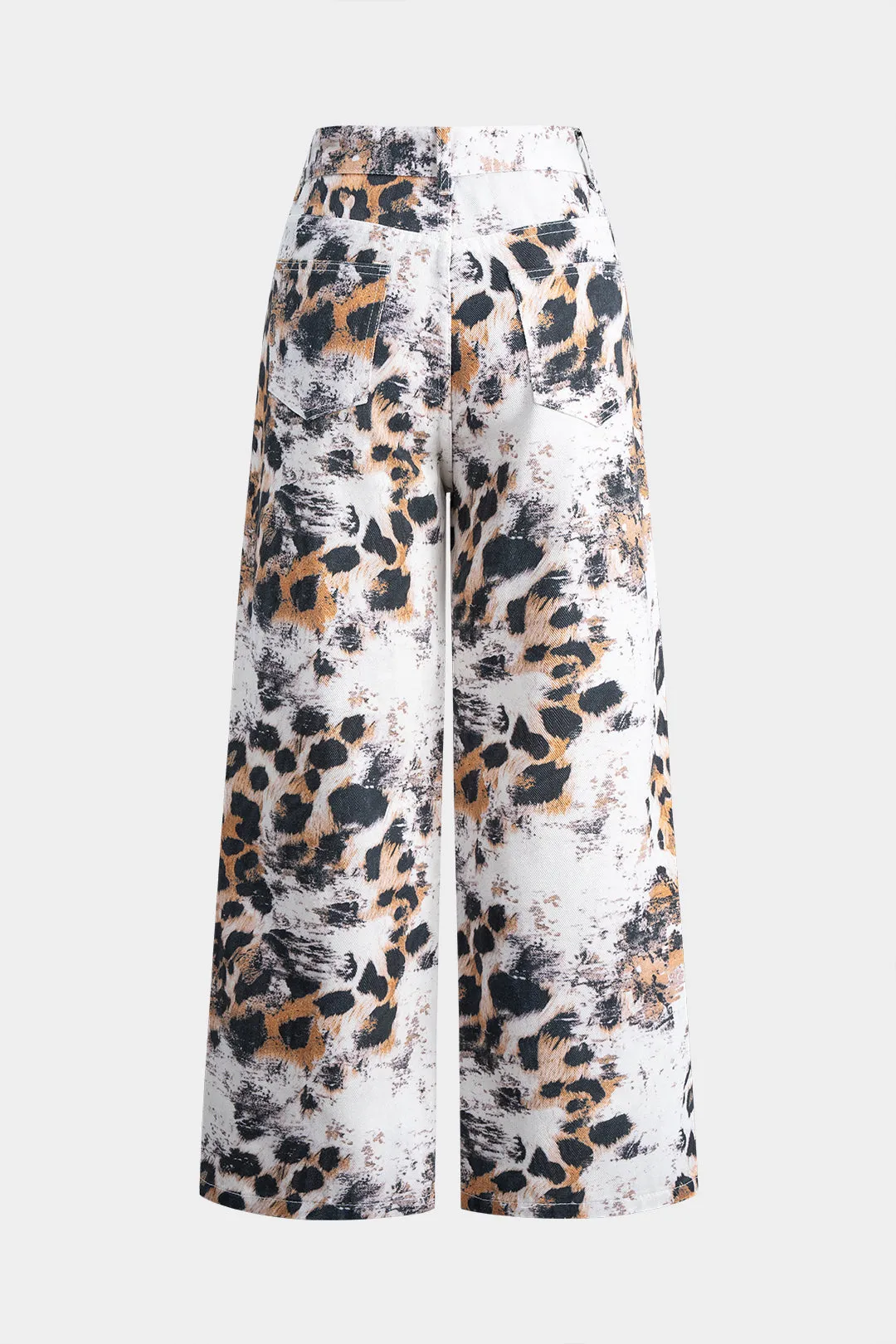 Leopard Print Button Pocket Wide Leg Pants sold by Micas product image thumbnail 2