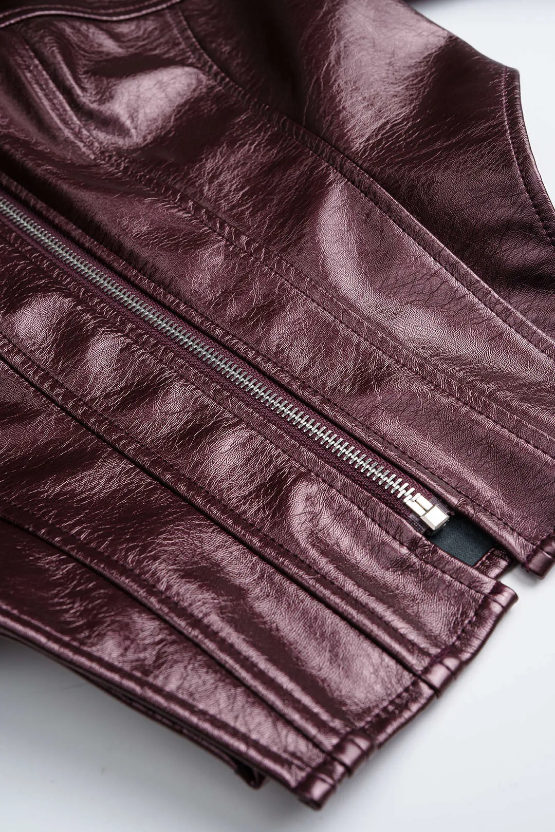 Faux Leather Zipper Corset Jacket sold by Micas product image thumbnail 5