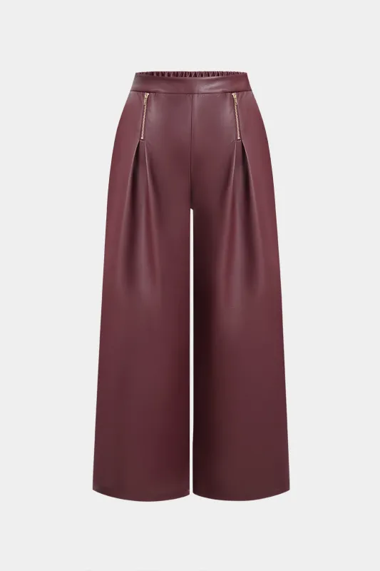 Plus Size Faux Leather Zipper Pants sold by Micas