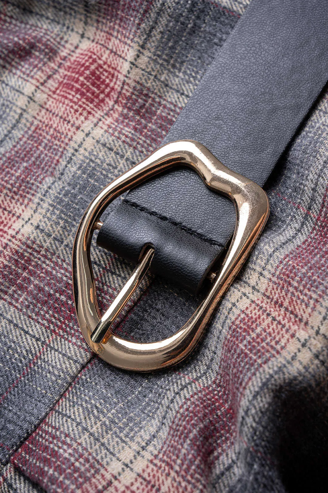 Plaid Print Strapless Belted Sleeveless Jumpsuit sold by Micas product image thumbnail 4