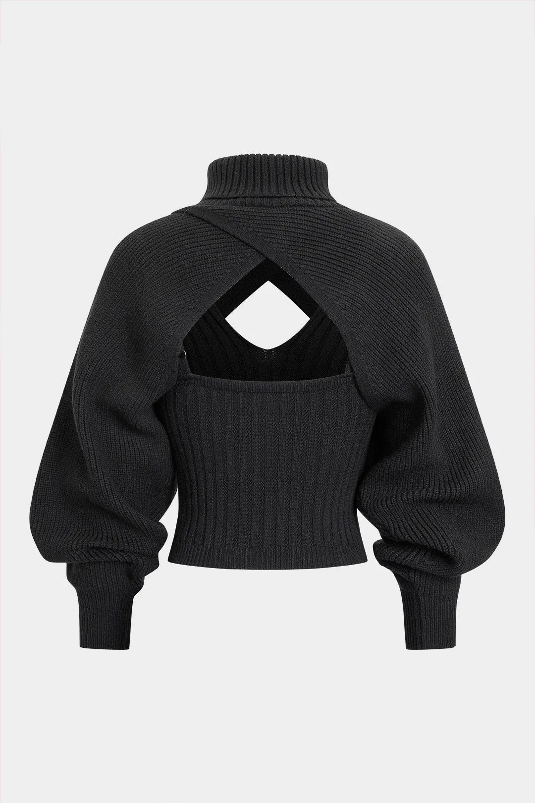 Knit Turtleneck Shrug Sweater And Ribbed Cami Top Set sold by Micas product image thumbnail 2