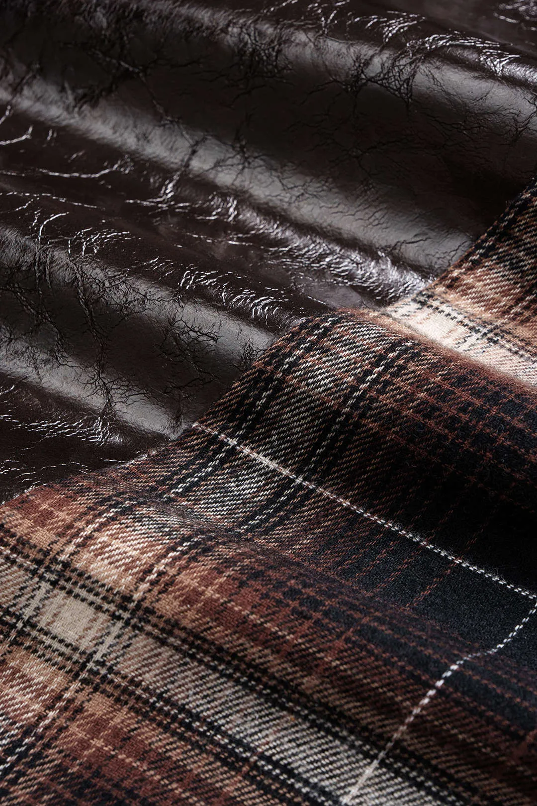 Patchwork Faux Leather Irregular Hem Skirt sold by Micas product image thumbnail 3