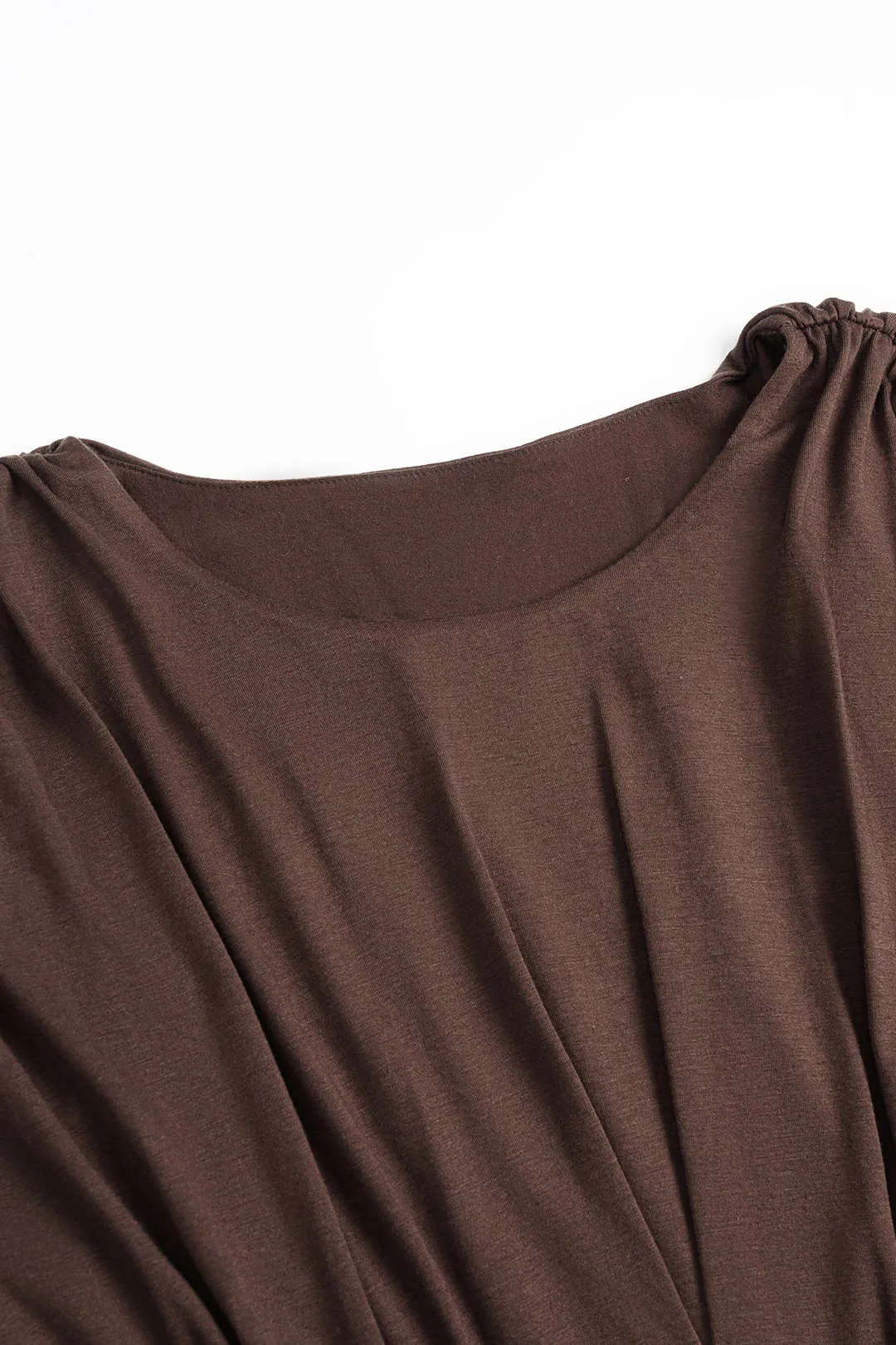 Plus Size Faux Leather Pleated Long Sleeve Mini Dress sold by Micas product image thumbnail 3