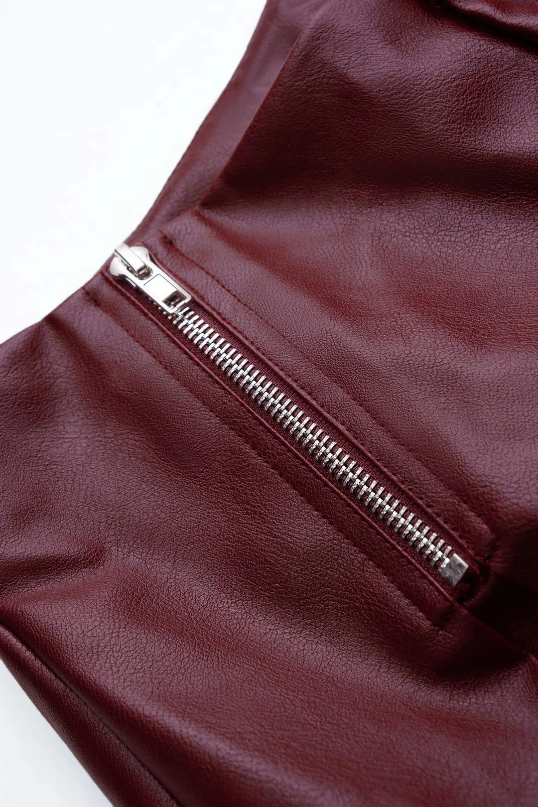 Faux Leather Zipper Straight Pants sold by Micas product image thumbnail 3
