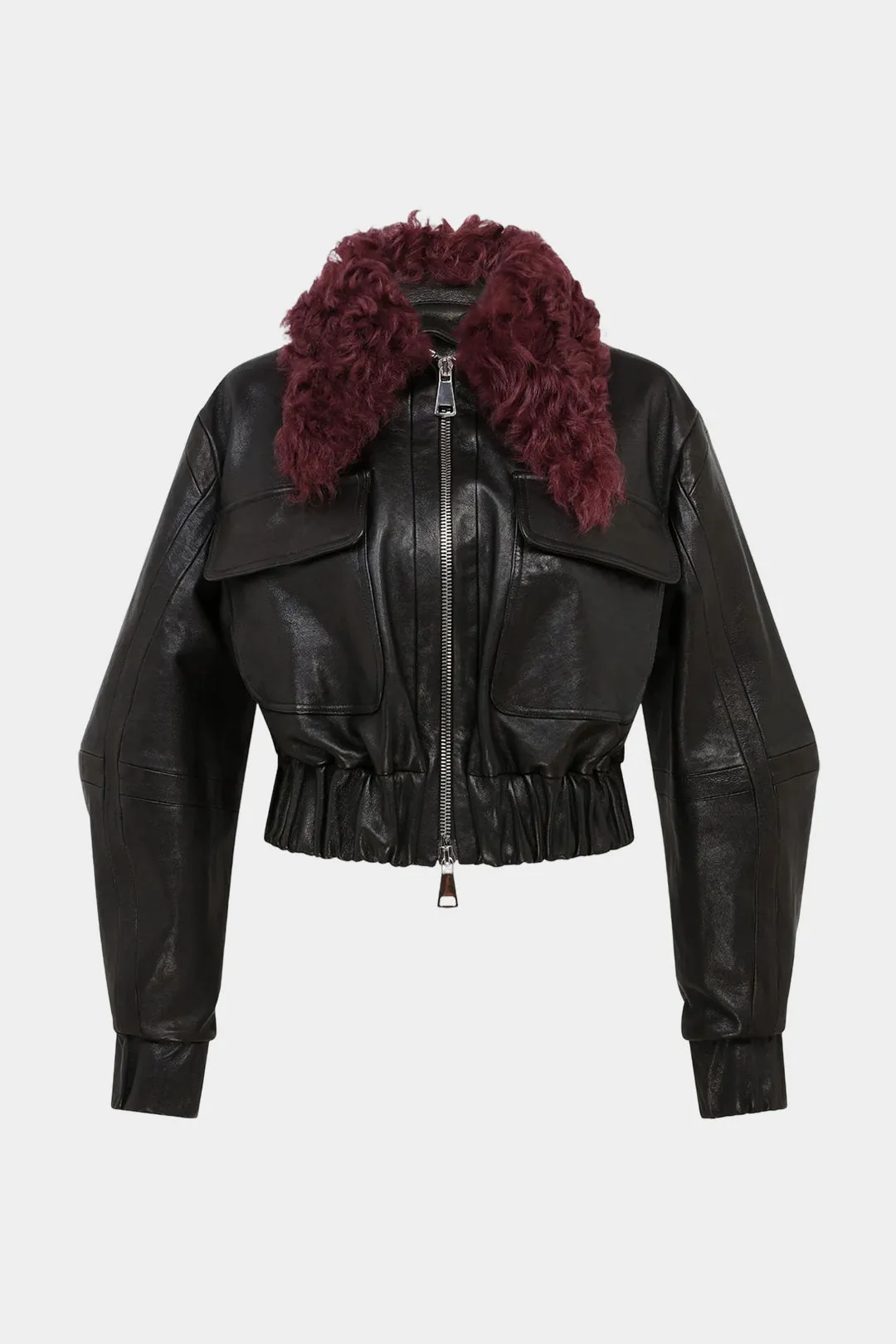 Faux Leather Patchwork Zipper Pocket Jacket sold by Micas