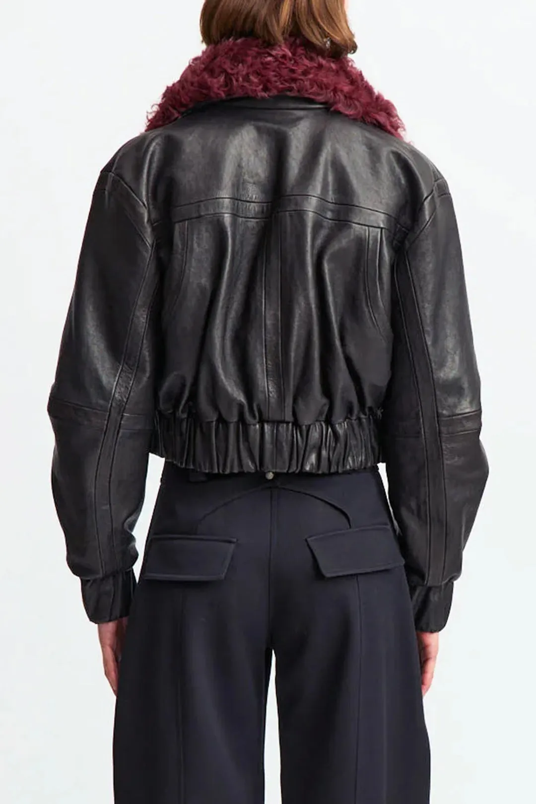 Faux Leather Patchwork Zipper Pocket Jacket sold by Micas product image thumbnail 2