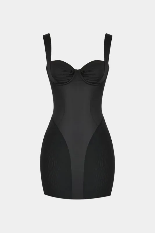 Patchwork Ruched Sleeveless Mini Dress sold by Micas