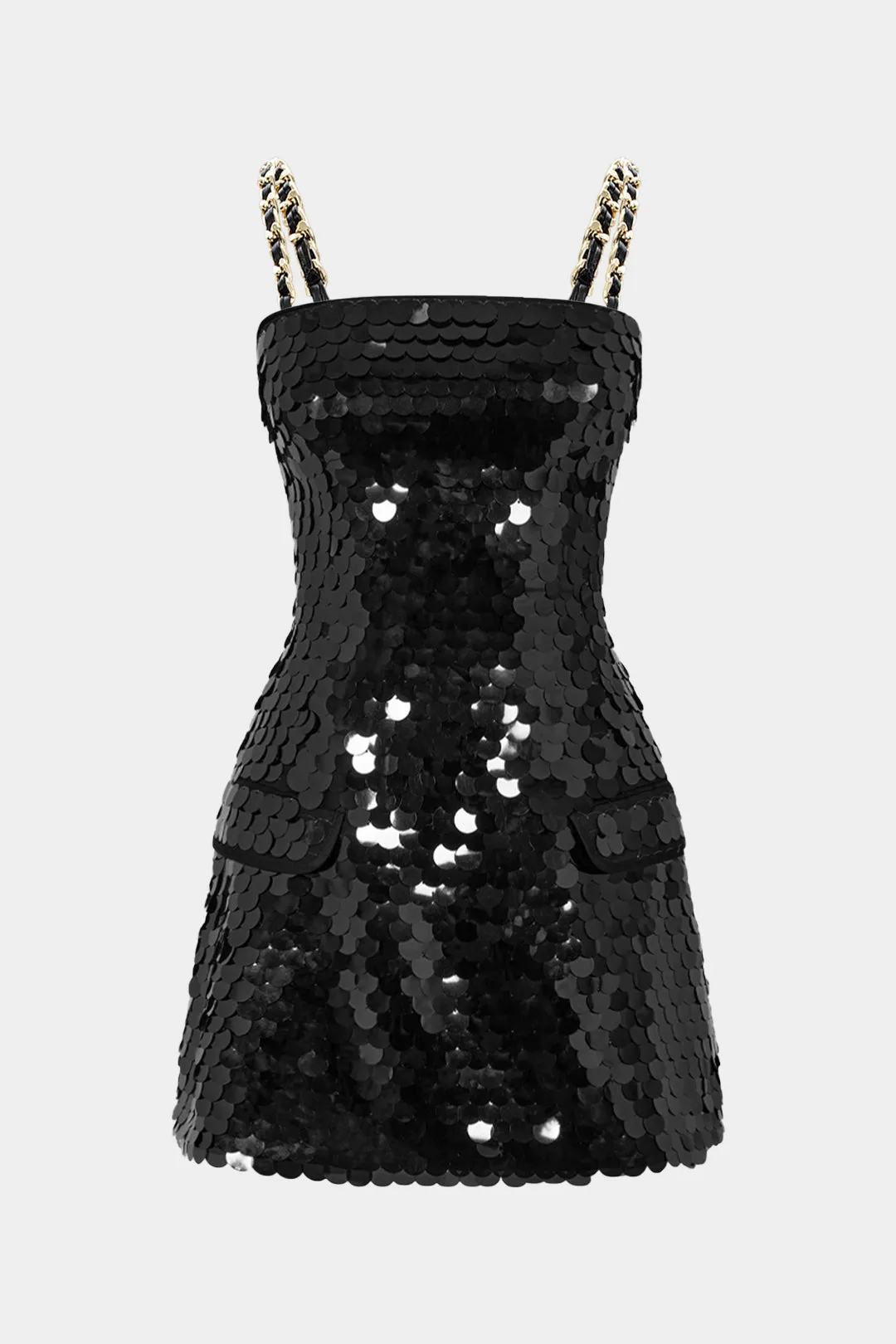 Sequin Fake Pockets Sleeveless Mini Dress sold by Micas