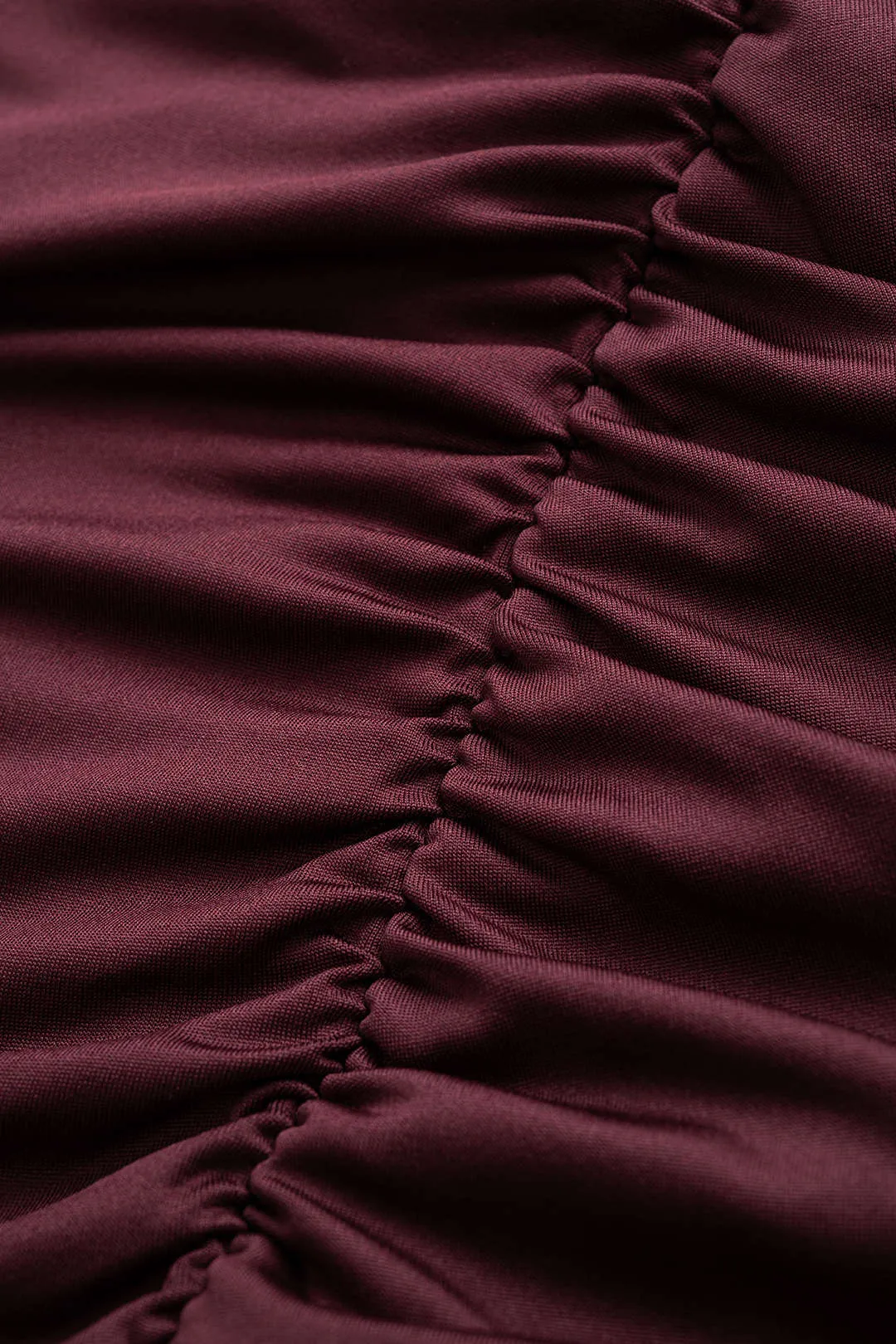 Ruched Asymmetrical Shoulder Long Sleeve Top And Bodycon Mini Skirt Set sold by Micas product image thumbnail 3