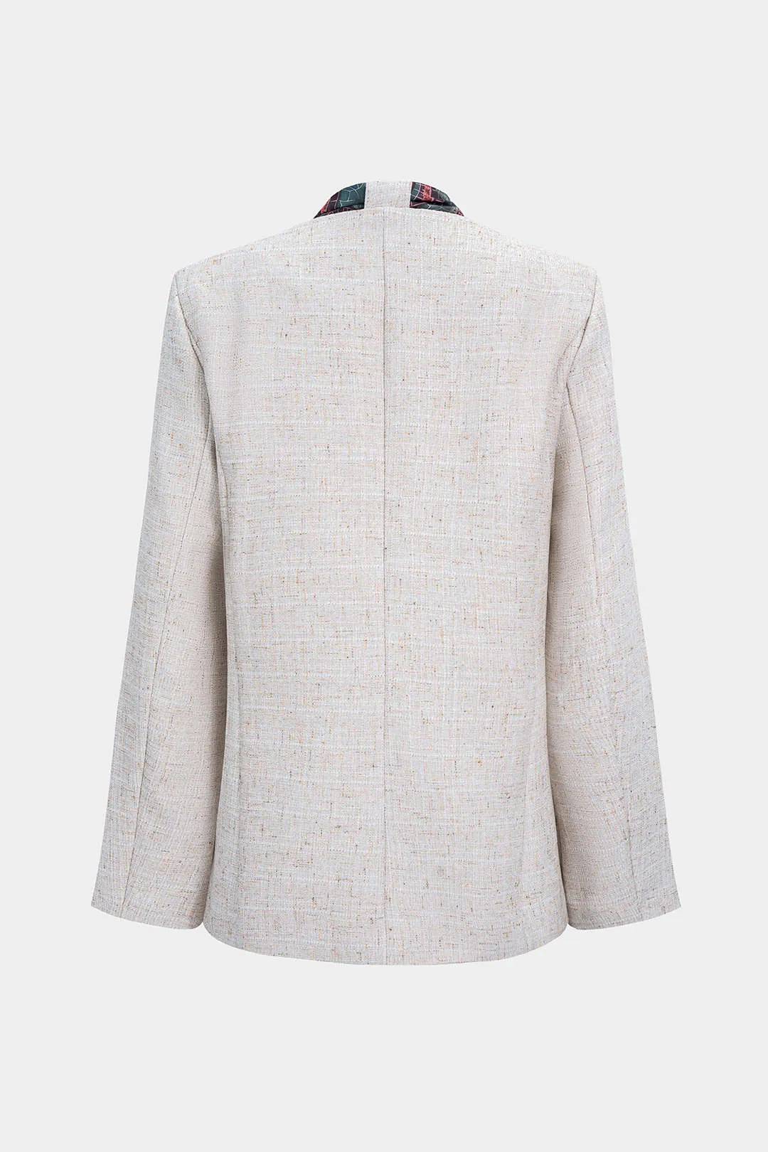 V-Neck Button Long Sleeve Blazer With Scarf sold by Micas product image thumbnail 2