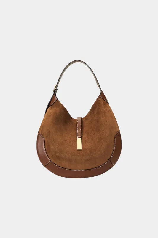 Suede Patchwork Shoulder Bag sold by Micas