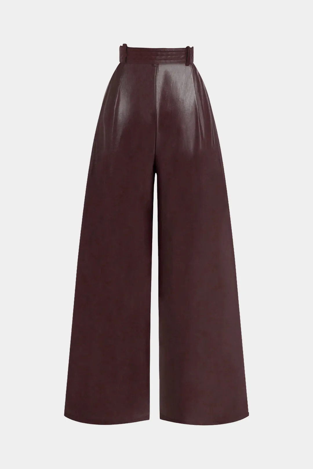 Faux Leather Belted Ruched Wide Leg Pants sold by Micas product image thumbnail 2