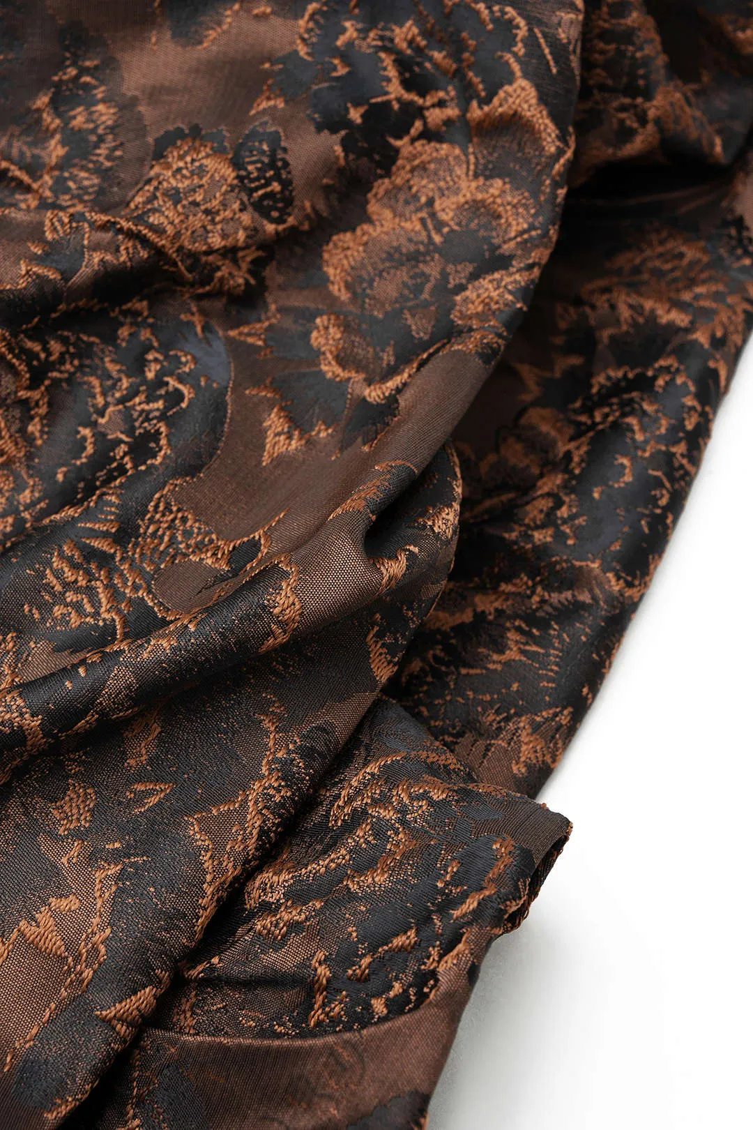 Floral Jacquard Patchwork Faux Leather Ruched Mini Skirt sold by Micas product image thumbnail 5