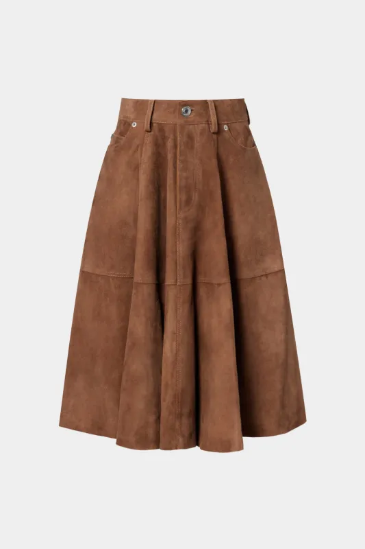 Suede Pleated Pocket Skirt sold by Micas