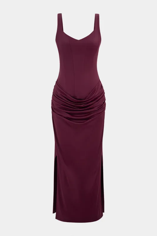 Ruched Sleeveless Maxi Dress sold by Micas