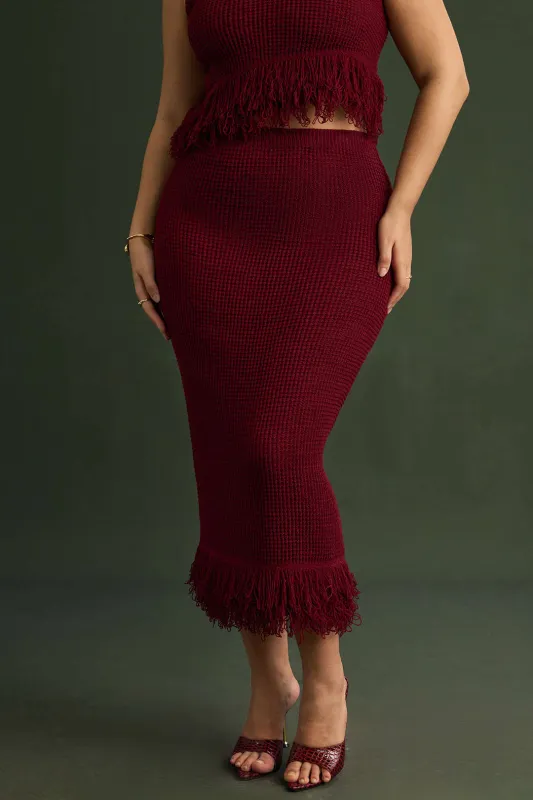 Plus Size Knit Fringe Skirt sold by Micas