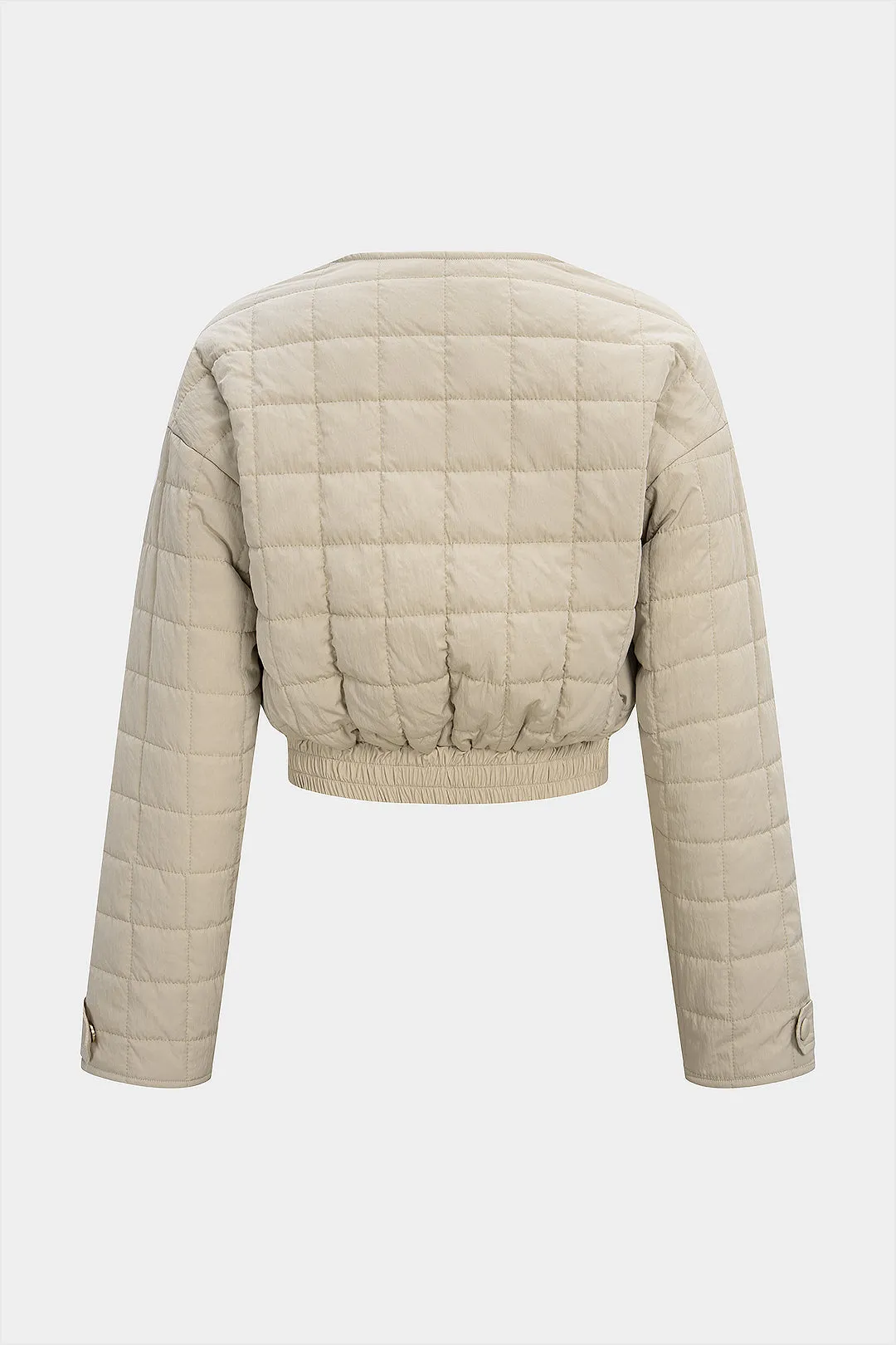 Stitching Detail Shirred Waistband V-Neck Asymmetrical Jacket sold by Micas product image thumbnail 2