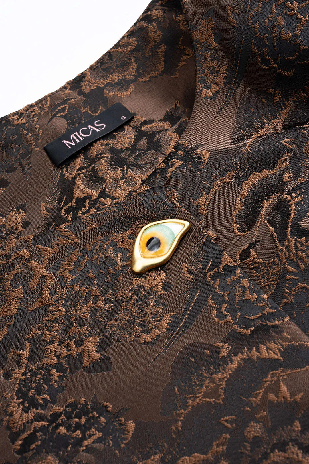 Floral Jacquard Button Fake Pocket Jacket sold by Micas product image thumbnail 3