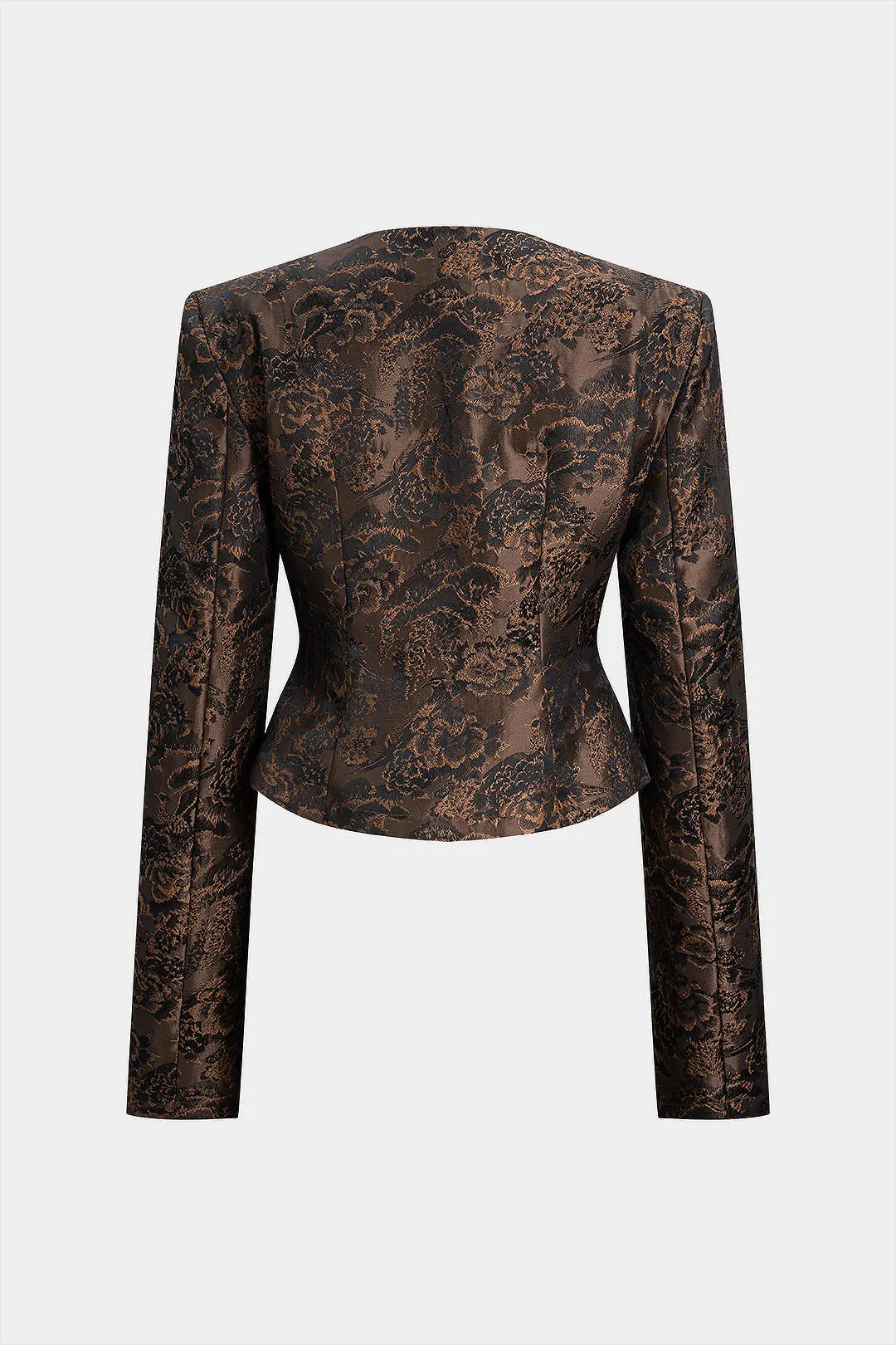 Floral Jacquard Button Fake Pocket Jacket sold by Micas product image thumbnail 2