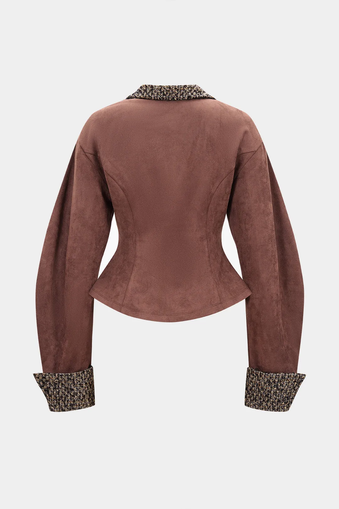 Suede Patchwork Metallic Button Blazer sold by Micas product image thumbnail 2