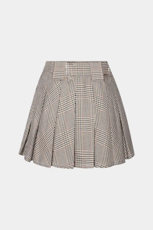 Plaid Print High Waist Pleated Skirt sold by Micas
