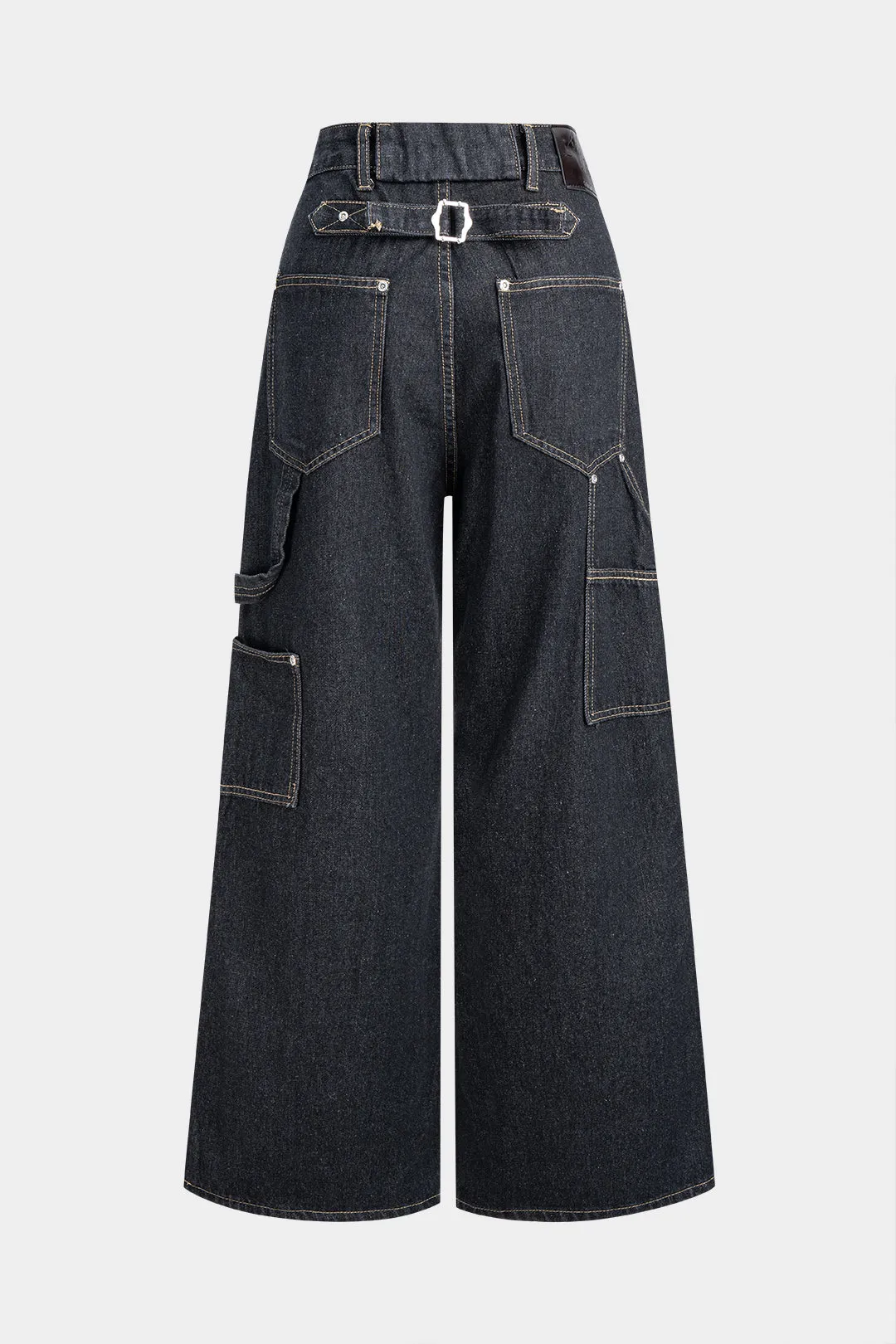 Denim Button Wide Leg Jeans sold by Micas product image thumbnail 2