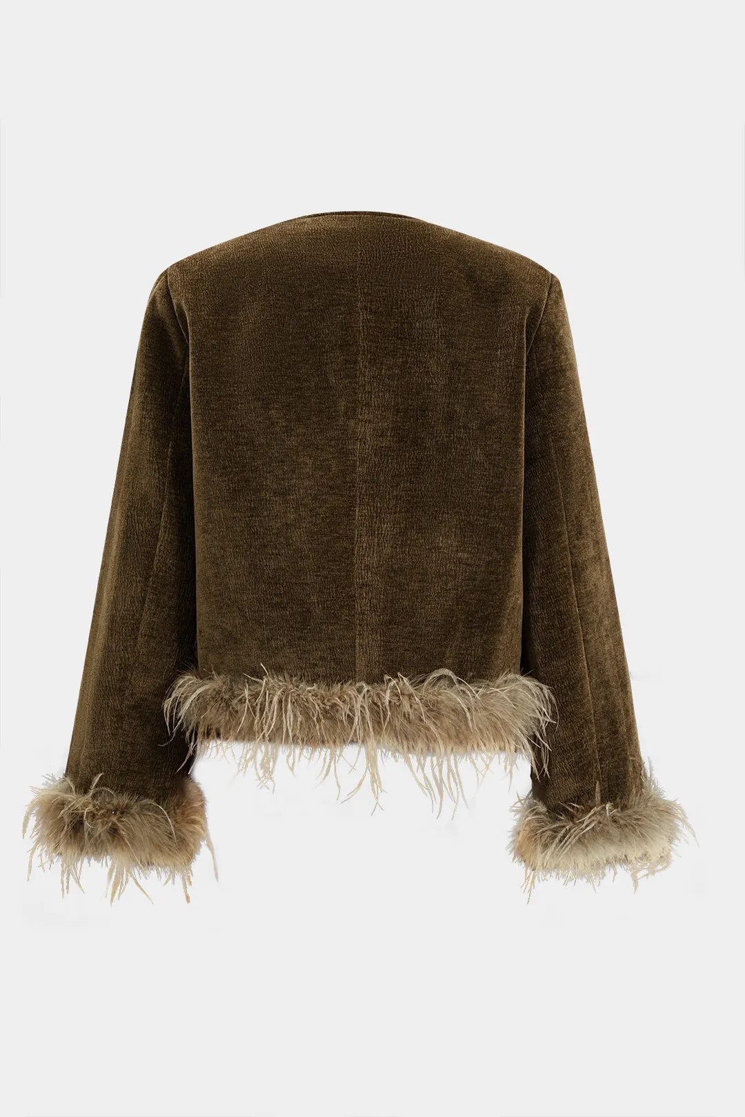 Corduroy Patchwork Feather Trim Blazer sold by Micas product image thumbnail 2