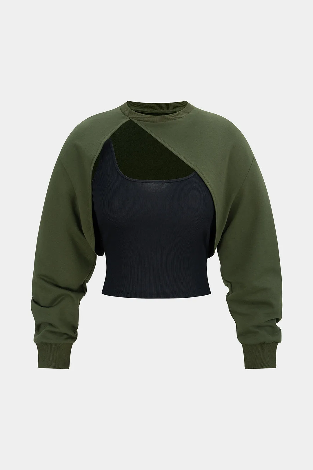 Contrast Cut Out Asymmetrical Long Sleeve Sweatshirt sold by Micas product image thumbnail 2